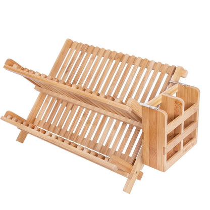 Bamboo Folding Dish Rack for Kitchen Organization EVERYDAY HARMONY