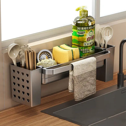 Rag Drain Rack for Kitchen Sink Storage and Organization EVERYDAY HARMONY