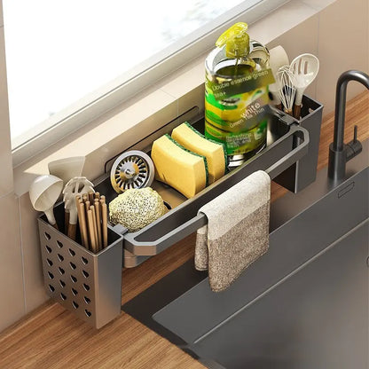 Rag Drain Rack for Kitchen Sink Storage and Organization EVERYDAY HARMONY