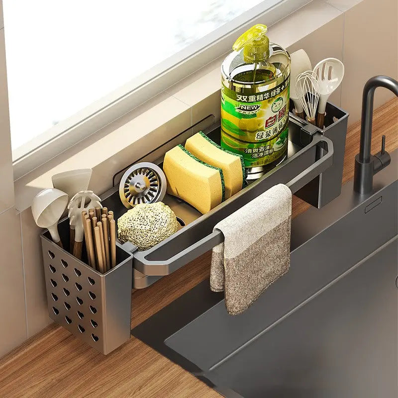 Rag Drain Rack for Kitchen Sink Storage and Organization EVERYDAY HARMONY