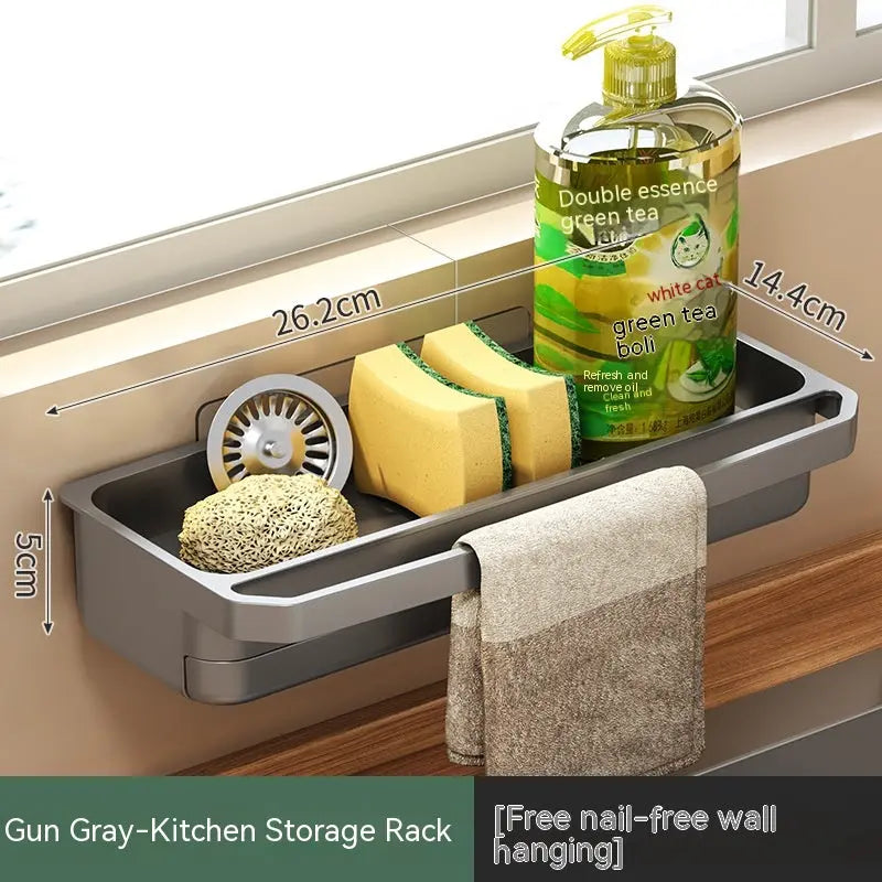 Rag Drain Rack for Kitchen Sink Storage and Organization EVERYDAY HARMONY