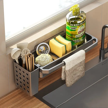 Rag Drain Rack for Kitchen Sink Storage and Organization EVERYDAY HARMONY