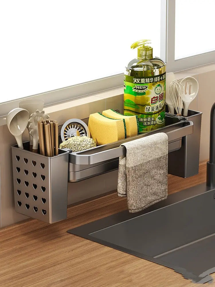 Rag Drain Rack for Kitchen Sink Storage and Organization EVERYDAY HARMONY
